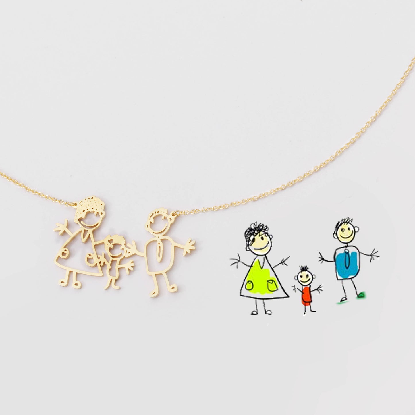 Baby Hand Drawing Necklace