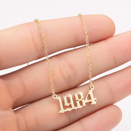 Special Date Year Number Necklace