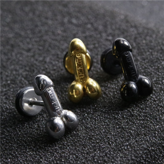 Punk Style Stainless Steel Personality Street Exaggerated Letter Earrings