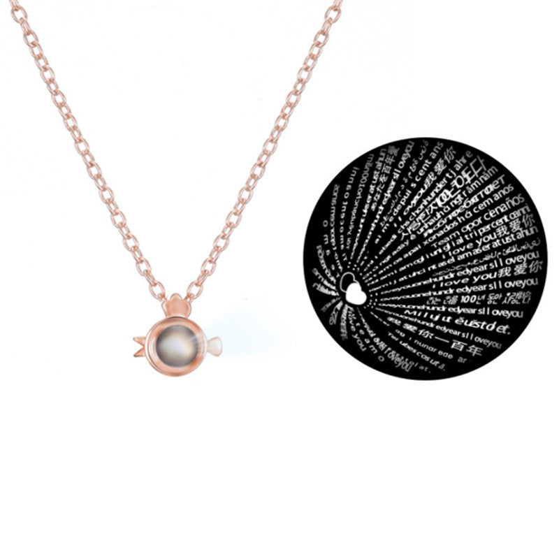 100 languages I love you projection necklace