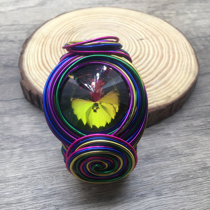 Exaggerated Personalized Handmade Color Woven Wide Bracelet