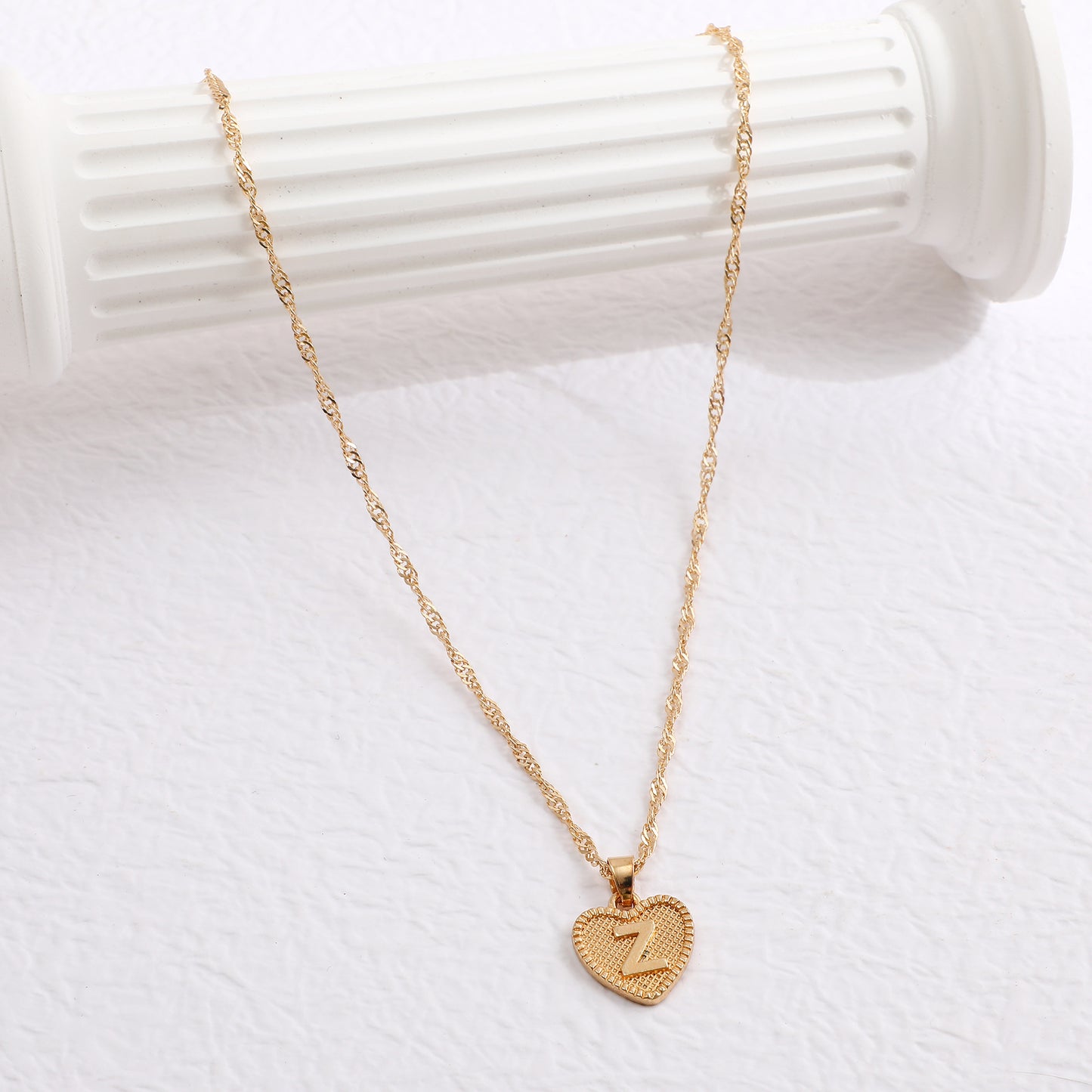 Fashion Jewelry Creative Simple Women's Peach Heart Letter Necklace Love Pendant