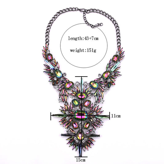 Exaggerated Necklace Short Alloy Diamond Necklace