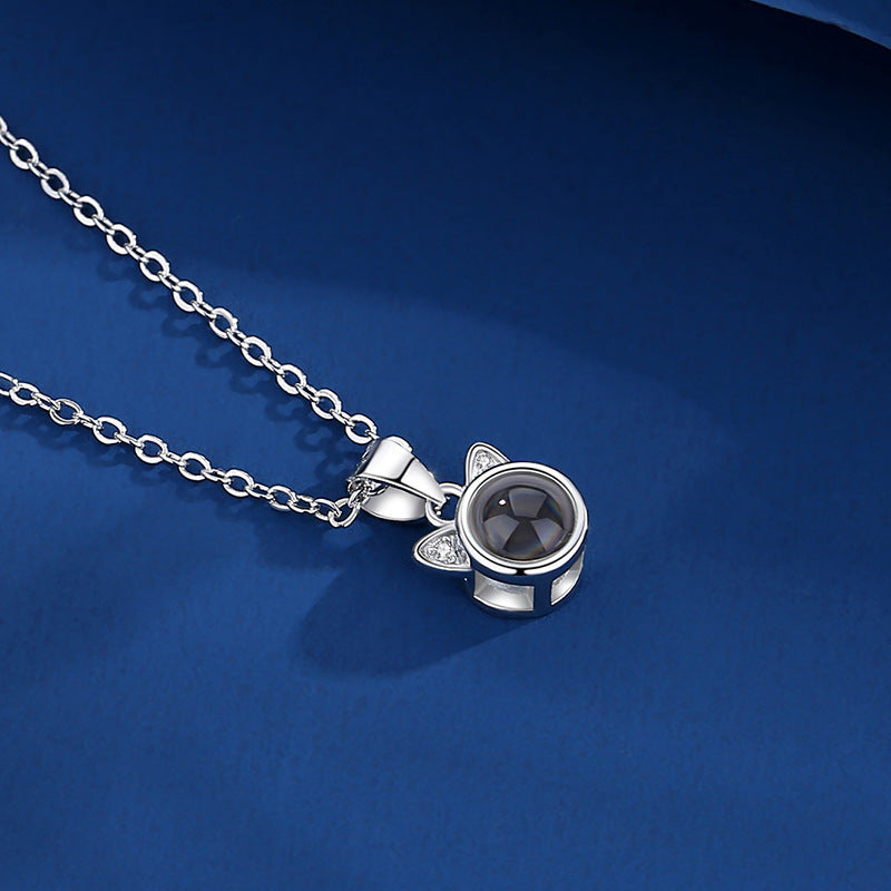 Kitten Necklace Language Projection Pendant Clavicle