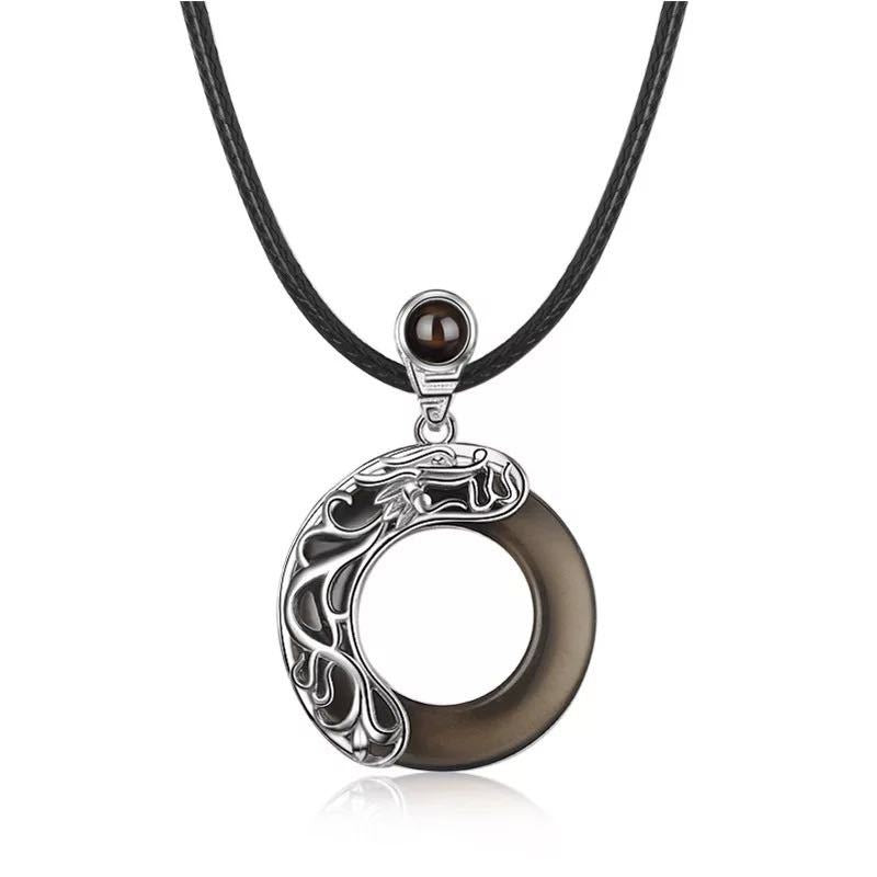 Projection Pendant Necklace With High Quality Black Rope
