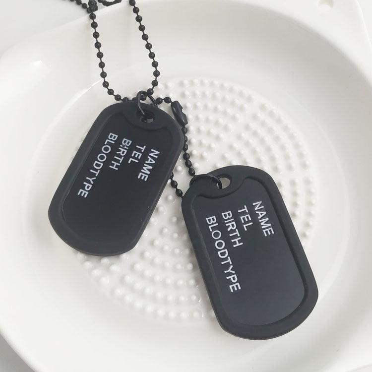 Letter Double Dog Tag Necklace