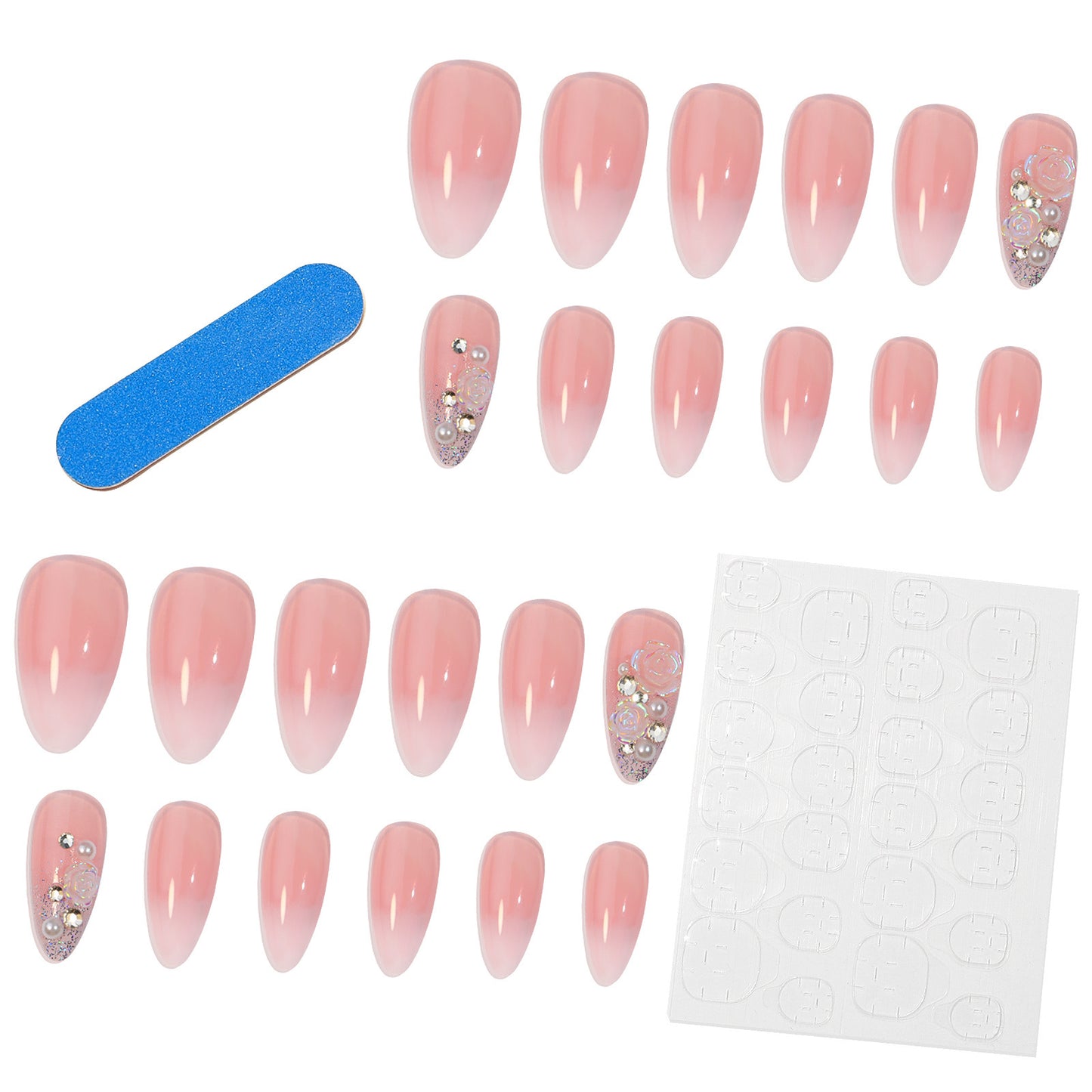 Spot Drill Preserved Flowers Fake Nails Tip Wear Manicure