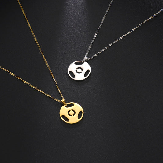 Titanium Steel Hollow Football 304 Stainless Steel Necklace