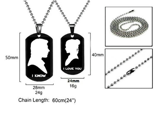 Heartbeat & Heart Shape Rocket Moon Couple Necklaces Black Titanium Steel DIY Engrave Tag Stone Pendant Necklace
