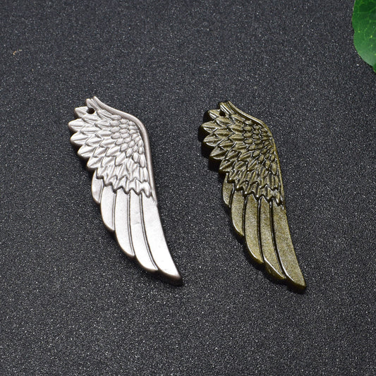 Silver stone Wing Pendant Necklace