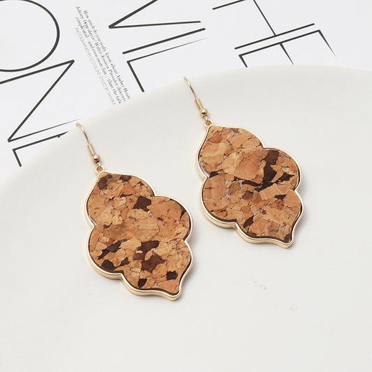 Abalone Shell Leopard Geometric Earrings