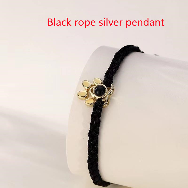 Beaded Personalized Photo Projection Bracelet Custom Photo Dog Paw Bracelet Pet Photo Necklace Cat PawPendant Commemorative Gift