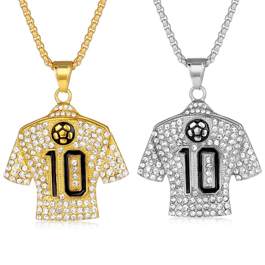 Men's Gold-plated Pendant Ornaments Hip Hop Football Necklace