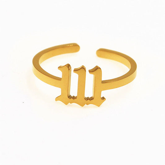 Stainless Steel Lucky Number Ring 111-999 Auspicious Joint Ring