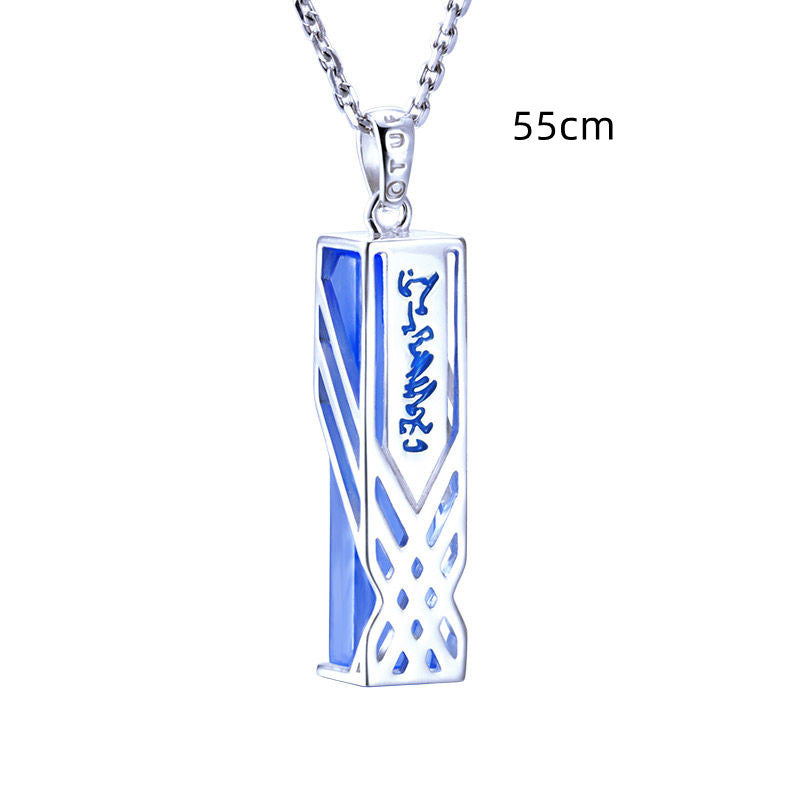 Pendant Lucky Stone Two Yuan Necklace 925 Silver
