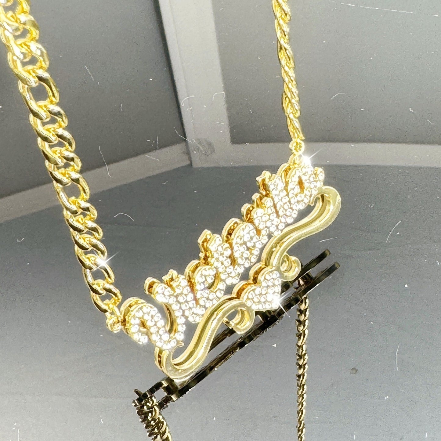 Personalized Double-layer Heart-shaped Nameplate Necklace