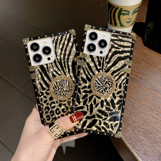 Fashion Autumn And Winter Leopard Feather Square Mobile Phone