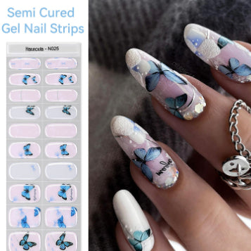 Semi-cured Gel Ice Transparent Nude Color Nail Stickers