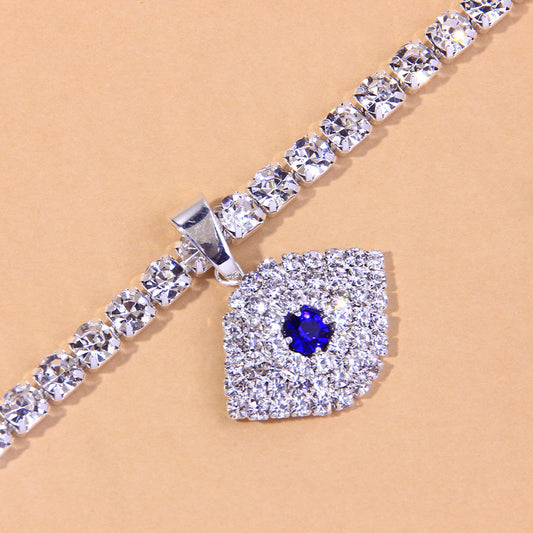 Hip Hop Blue Eyes Exaggerated Pendant Necklace