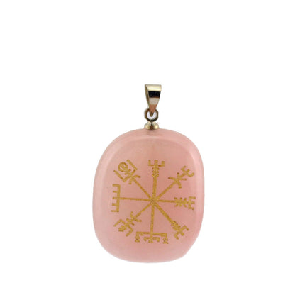 Natural Crystal Ornament Nordic Compass Pendant