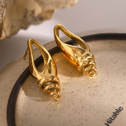 European And American Exaggerated Conch Earrings Summer Vacation High Sense