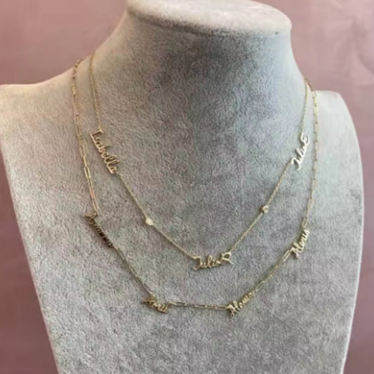 Custom Birthstone Name Necklace Personalized Arabic Birthstone Name Necklace