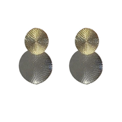 Fashion Silver Needle Exaggerated Earrings Round Sequins