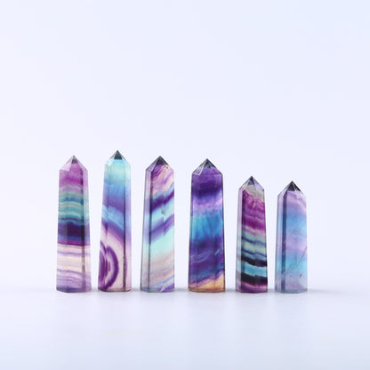 Natural Crystal Column Colored Purple Fluorite Column