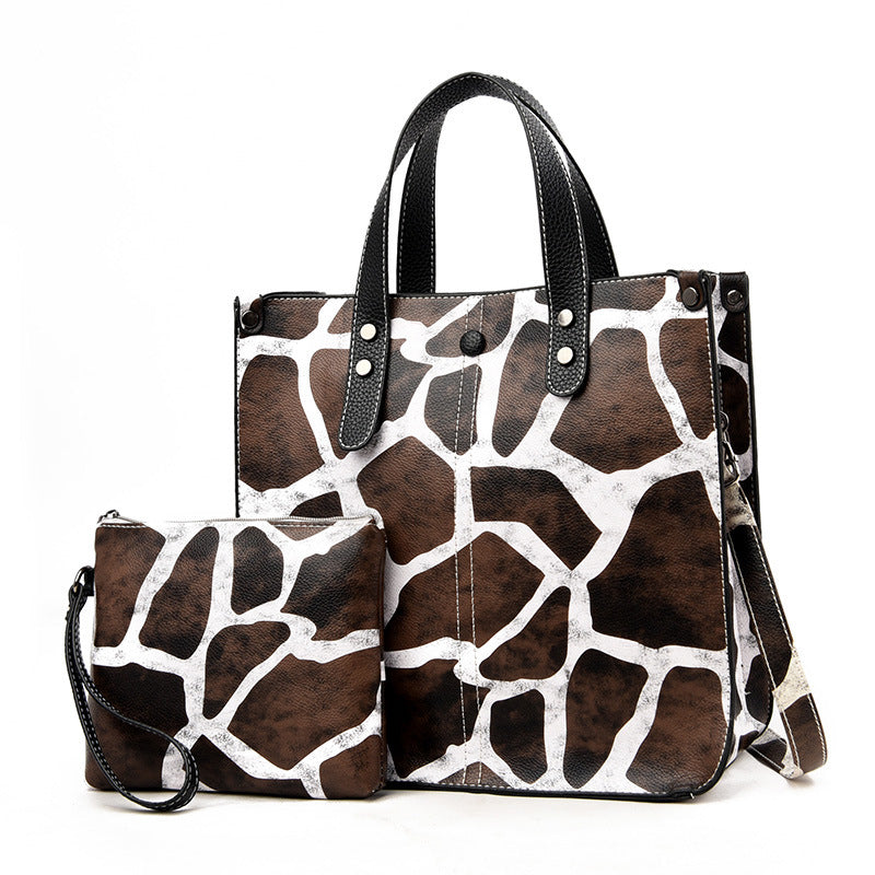 New Geometric Leopard Print Mother Bag Two-piece Set
