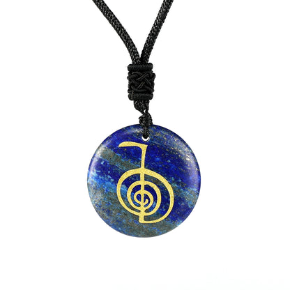 Natural Crystal Agate Stone Carving Spiral Aura Pendant Necklace Jewelry