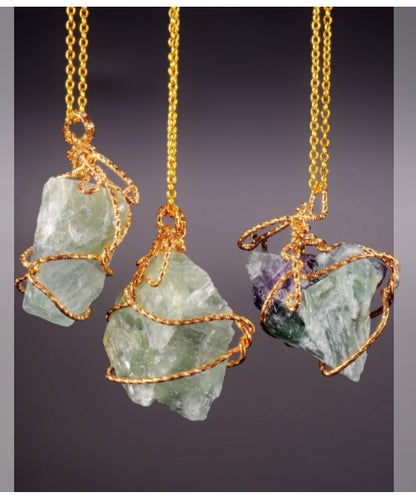 Natural stone pendant irregular crystal rough necklace