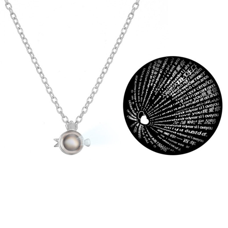 100 languages I love you projection necklace