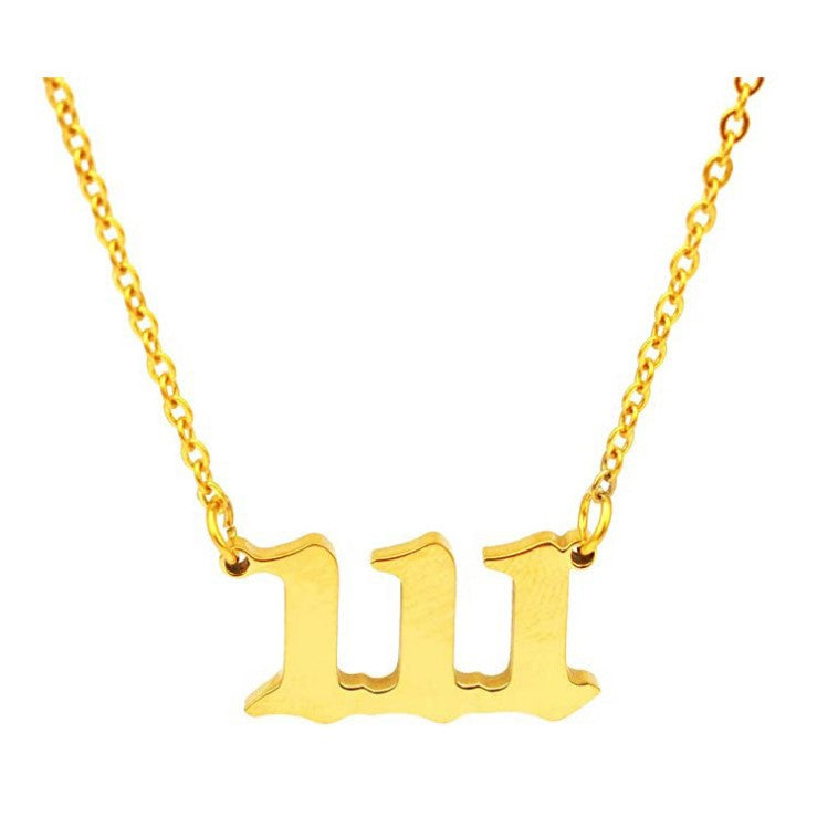 Angel Number Necklace 0-9 Pendant Short Necklace Women