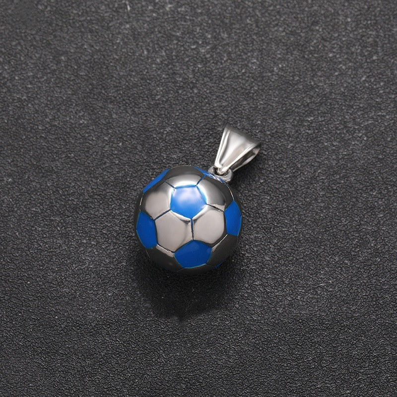 Stainless Steel Ornament Football Pendant Vintage Necklace