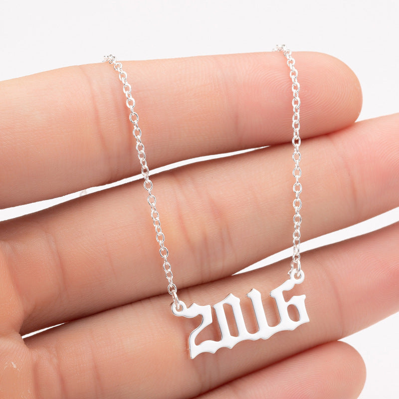 Special Date Year Number Necklace