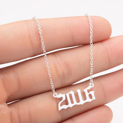 Special Date Year Number Necklace