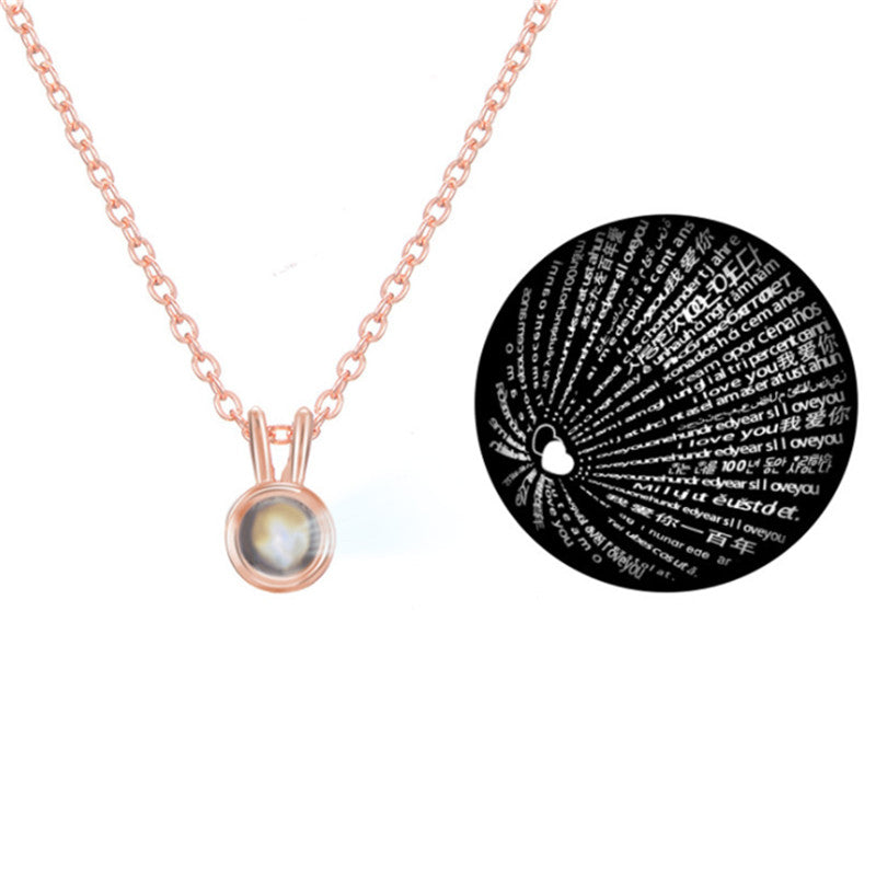 100 languages I love you projection necklace