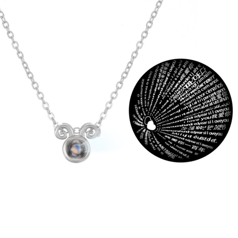 100 languages I love you projection necklace