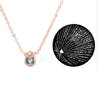 100 languages I love you projection necklace
