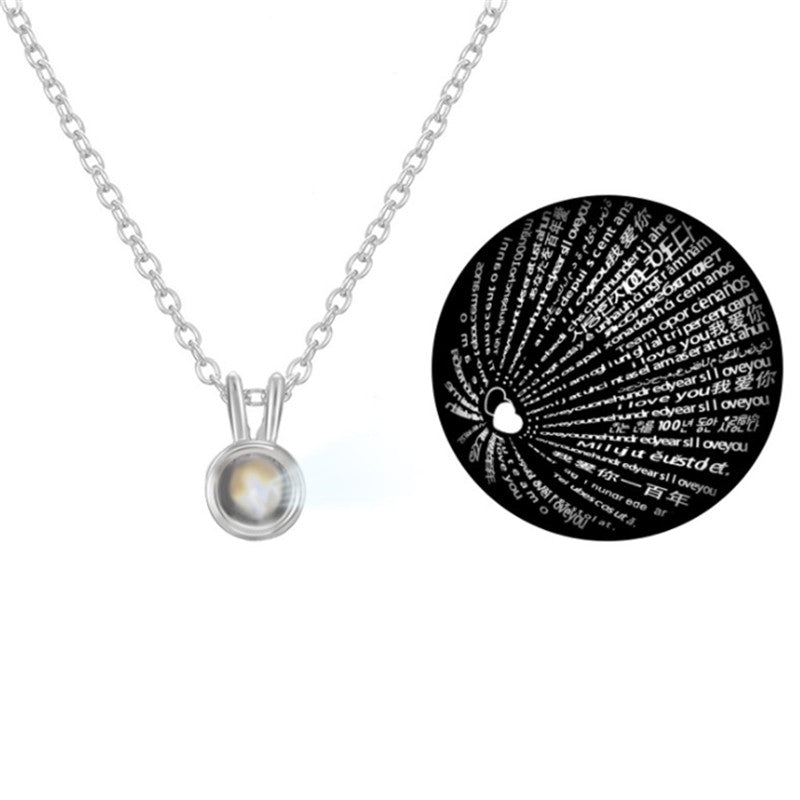 100 languages I love you projection necklace