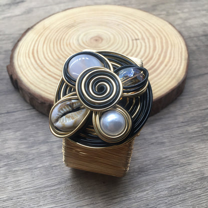 Exaggerated Personalized Handmade Color Woven Wide Bracelet