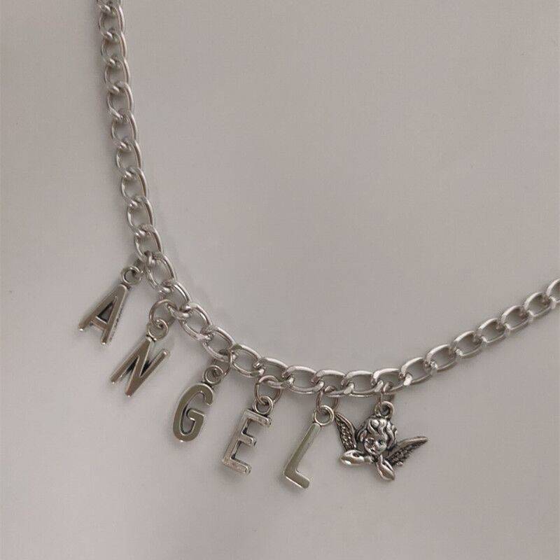 ANGEL letter angel pendant necklace