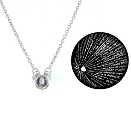 100 languages I love you projection necklace