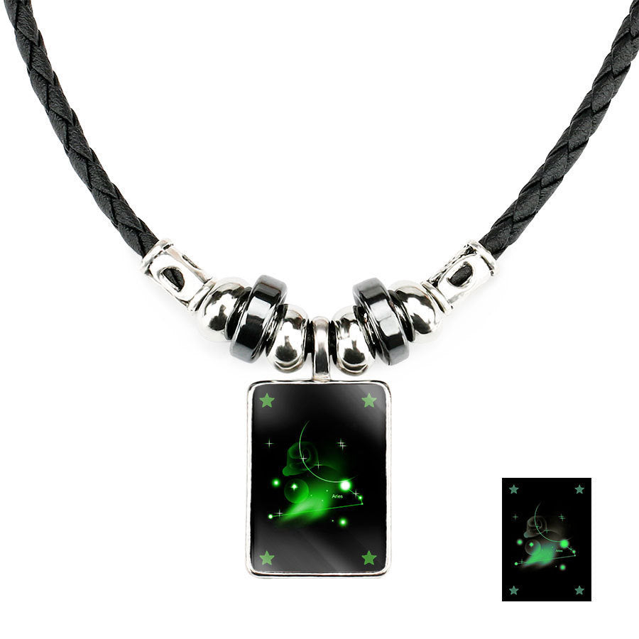 Twelve Constellation Luminous Crystal Necklace