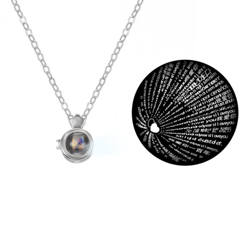 100 languages I love you projection necklace