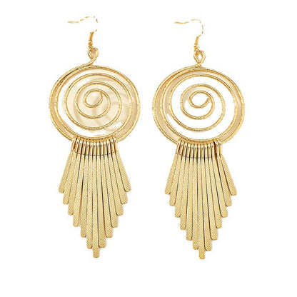 Exaggerated And Personalized Vortex Gear Circle Spiral Earrings
