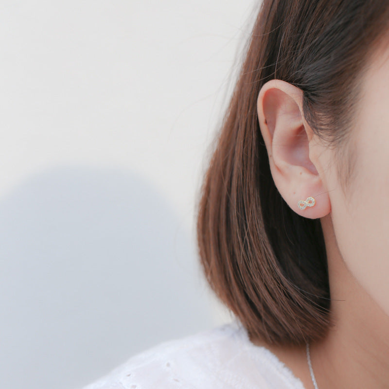 Sterling silver number symbol earrings