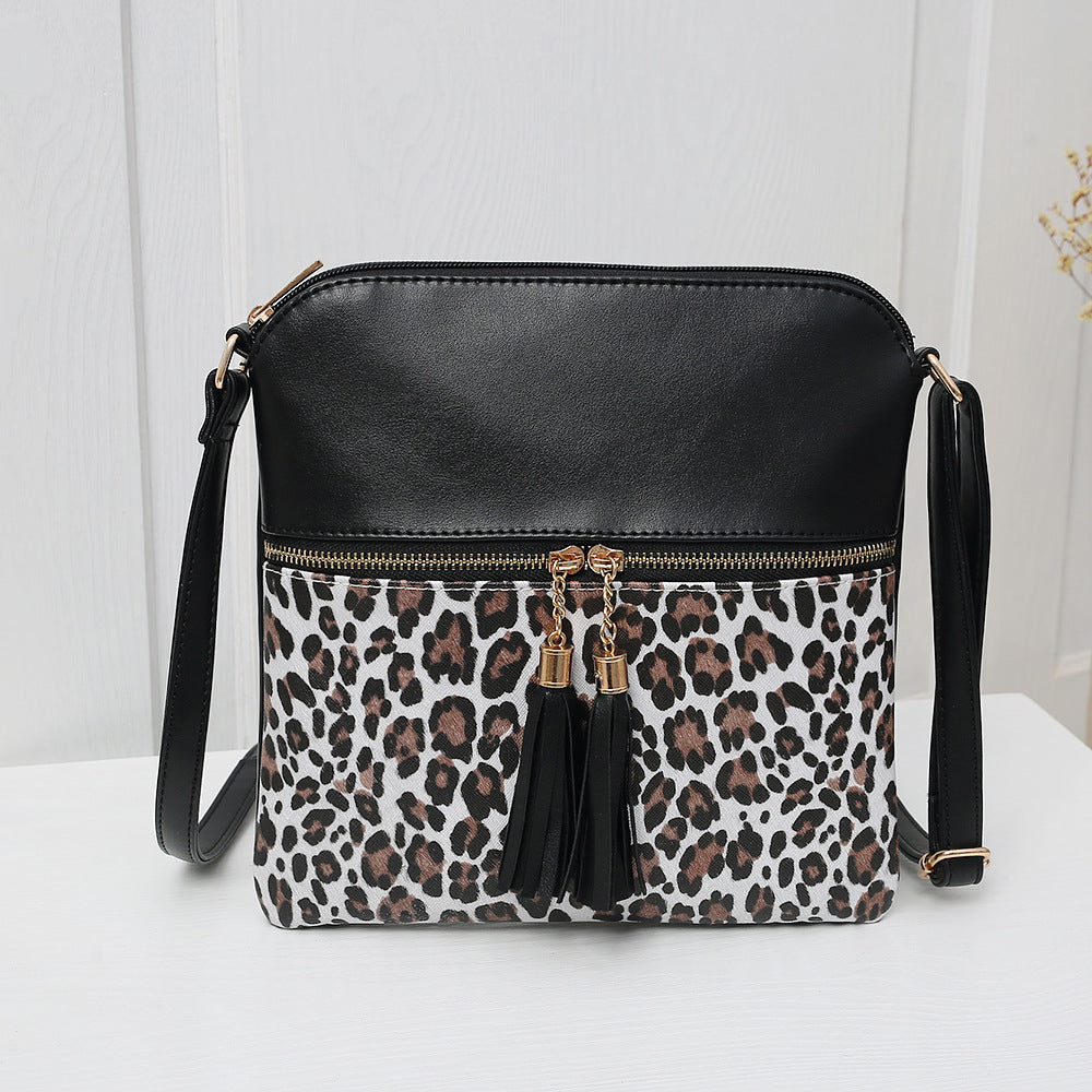 Women's Bags Foreign Trade New Hit Color Leopard Print Tassel Bag Ladies