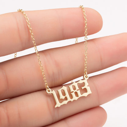 Special Date Year Number Necklace