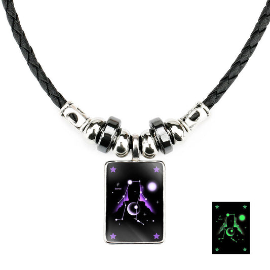 Twelve Constellation Luminous Crystal Necklace